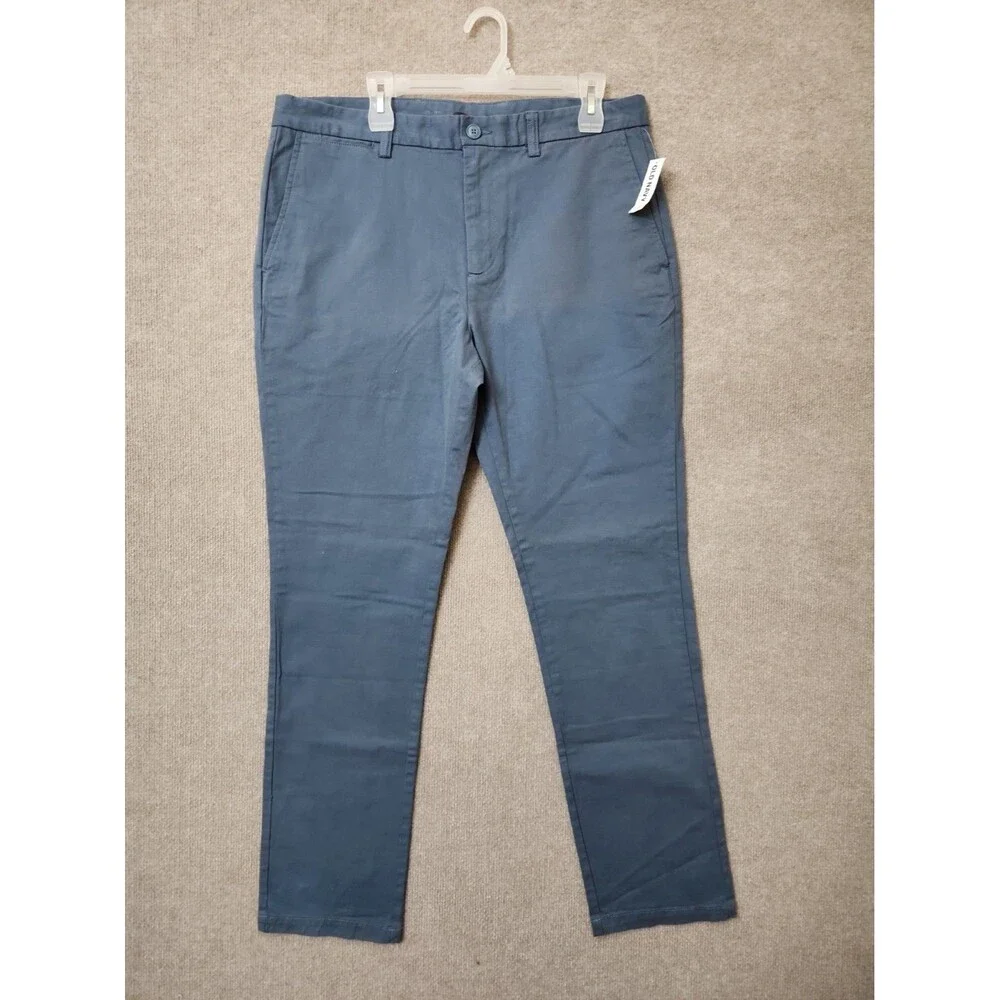 Old Navy Ultimate Slim Chino Pants Mens 36x32 Blue Stretch NEW